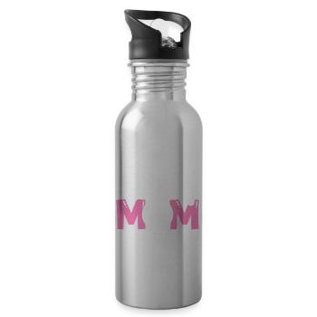 Golfmama Golfspieler Golfspielerin Golferin - Trinkflasche mit integriertem Trinkhalm - Lightsilver - Rechts