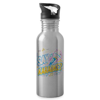 Hat jemand Karaoke gesagt? - Trinkflasche mit integriertem Trinkhalm - Lightsilver - Rechts