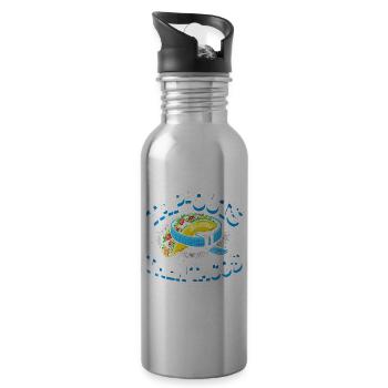 Tap Outs Dann Tacos - Trinkflasche mit integriertem Trinkhalm - Lightsilver - Rechts