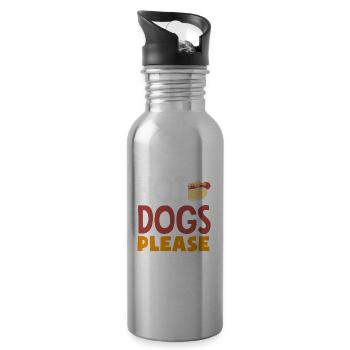 Heiße Hunde Bitte Lustig Essen - Trinkflasche mit integriertem Trinkhalm - Lightsilver - Rechts