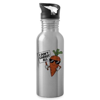 I Don't Carrot All Pun Vegetable - Water bottle with straw - silver - Right