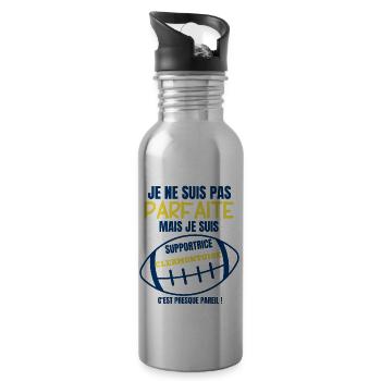 Supportrice Clermontoise Rugby - Gourde avec paille intégrée - argent clair - Droite