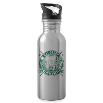 Essen Schlafen Zähne ausrichten - Trinkflasche mit integriertem Trinkhalm - Lightsilver - Rechts
