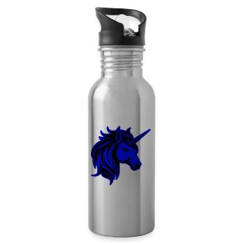 Portrait d’animal licorne - Gourde avec paille intégrée - argent clair - Droite