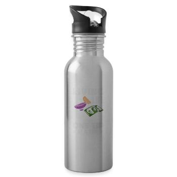 Lustiger Barkeeper Spruch Barkeeper Geschenk - Trinkflasche mit integriertem Trinkhalm - Lightsilver - Rechts