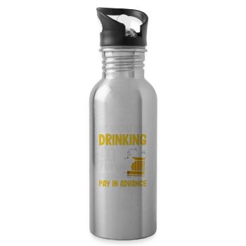 Lustiger Barkeeper Spruch Barkeeper Geschenk - Trinkflasche mit integriertem Trinkhalm - Lightsilver - Rechts
