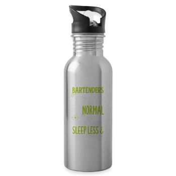 Funny Bartender Saying Bartender Gift - Water bottle with straw - silver - Right