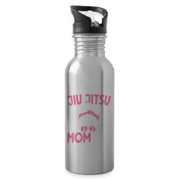 Rockin' The Jiu Jitsu Mom Life BJJ Martial Arts - Water bottle with straw - silver - Right