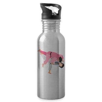 Judo Girl Martial Arts Girl - Trinkflasche mit integriertem Trinkhalm - Lightsilver - Rechts