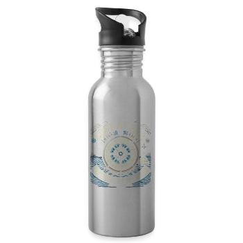Verloren auf See Gefunden in mir selbst - Trinkflasche mit integriertem Trinkhalm - Lightsilver - Rechts