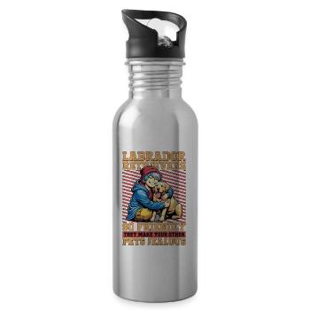 Labrador Retriever So Friendly They Animal Lover - Trinkflasche mit integriertem Trinkhalm - Lightsilver - Rechts