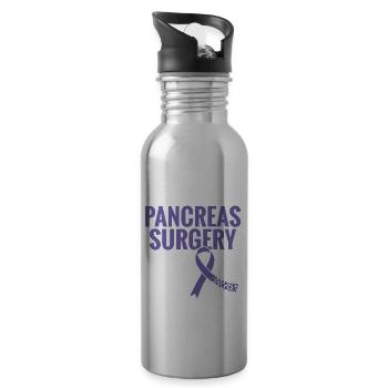 Je n’ai pas eu de chirurgie du pancréas, c’est - Gourde avec paille intégrée - argent clair - Droite