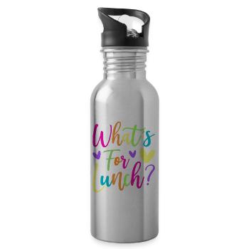 Lunch Lady Cafeteria-Mitarbeiterin Was gibt's zu - Trinkflasche mit integriertem Trinkhalm - Lightsilver - Rechts