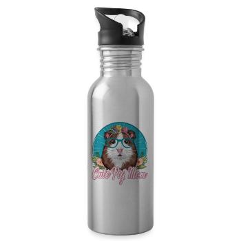 Guinea Pig MOM - Trinkflasche mit integriertem Trinkhalm - Lightsilver - Rechts