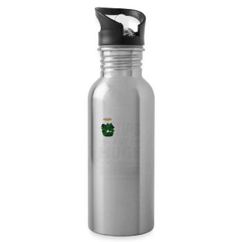 Lustiger Barkeeper Spruch Barkeeper Geschenk - Trinkflasche mit integriertem Trinkhalm - Lightsilver - Rechts