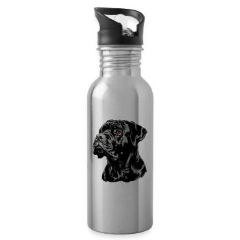 Cane Corso für einen Cane Corso Besitzer - Trinkflasche mit integriertem Trinkhalm - Lightsilver - Rechts