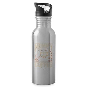 Mami braucht Kaffee - Trinkflasche mit integriertem Trinkhalm - Lightsilver - Rechts