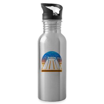 Lustiges Cornhole Spieler Geschenk - Trinkflasche mit integriertem Trinkhalm - Lightsilver - Rechts