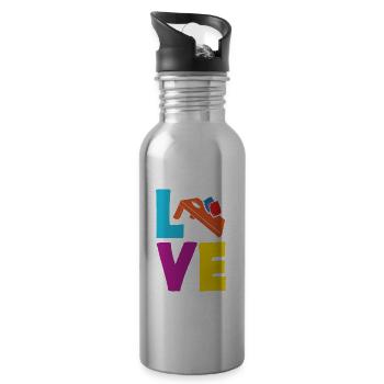 Lustiges Cornhole Spieler Geschenk - Trinkflasche mit integriertem Trinkhalm - Lightsilver - Rechts
