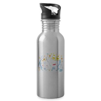 Du bist nicht besser, nur weil du eine Krone - Trinkflasche mit integriertem Trinkhalm - Lightsilver - Rechts