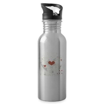 Sozialarbeiter Es ist eine Herzensangelegenheit - Trinkflasche mit integriertem Trinkhalm - Lightsilver - Rechts