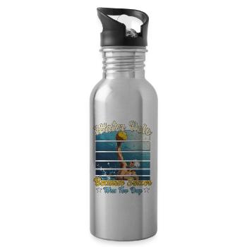 Water Polo Because Soccer Was Too Dry Swimming - Trinkflasche mit integriertem Trinkhalm - Lightsilver - Rechts