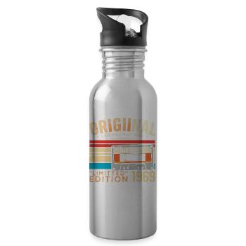 Original 1969, Legendary since 1969 Vintage 1969 - Water bottle with straw - silver - Right