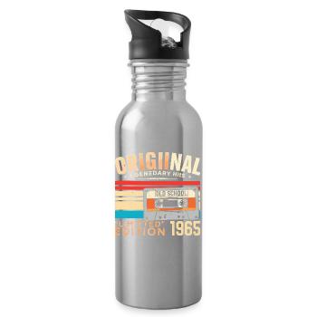 Original 1965, Legendary since 1965 Vintage 1965 - Water bottle with straw - silver - Right