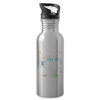 Zwingen Sie mich nicht, meine Stimme als - Trinkflasche mit integriertem Trinkhalm - Lightsilver - Rechts