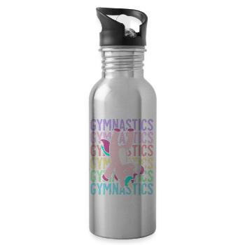 gymnastique gymnaste roue graphique pour licorne - Gourde avec paille intégrée - argent clair - Droite