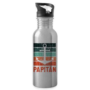 Nordstyle Papitän Ankerdesign N° 1 Ville - Gourde avec paille intégrée - argent clair - Droite