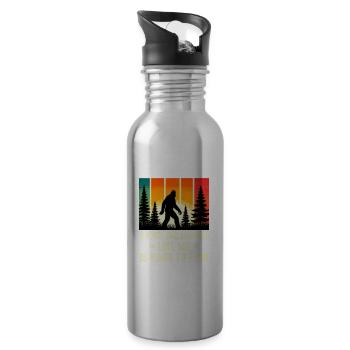Nurse Unit Manager Is Hard To Find, Funny Bigfoot - Water bottle with straw - silver - Right