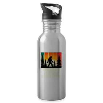 Viola Player Ist Schwer Zu TFinden, Lustiger Bigfoot Sasqua - Trinkflasche mit integriertem Trinkhalm - Lightsilver - Rechts