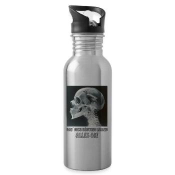 Hab mich röntgen lassen alles Ok witziges Spruch - Trinkflasche mit integriertem Trinkhalm - Lightsilver - Rechts