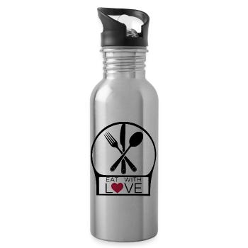 FORKS AND KNIVES AND SPOONS - Water bottle with straw - silver - Right