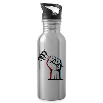 DartArt - Trinkflasche mit integriertem Trinkhalm - Lightsilver - Rechts