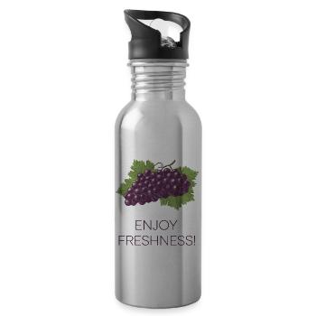 ENJOY FRESHNESS - Water bottle with straw - silver - Right