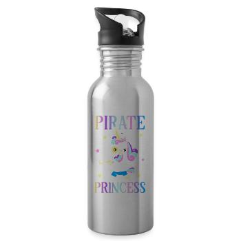 Pirate Princesse Pirate Fille Pirate Fille - Gourde avec paille intégrée - argent clair - Droite