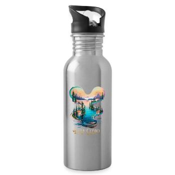 Comer See Ikonische italienische Schönheit Reise - Trinkflasche mit integriertem Trinkhalm - Lightsilver - Rechts