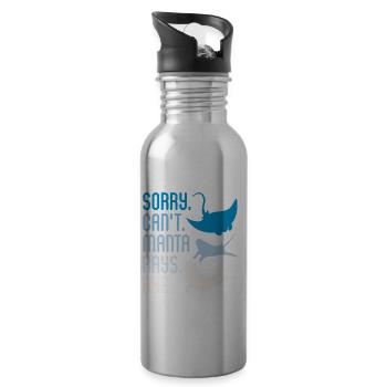 Sorry Can't Manta Rays Bye Scuba Diver Pacific - Trinkflasche mit integriertem Trinkhalm - Lightsilver - Rechts