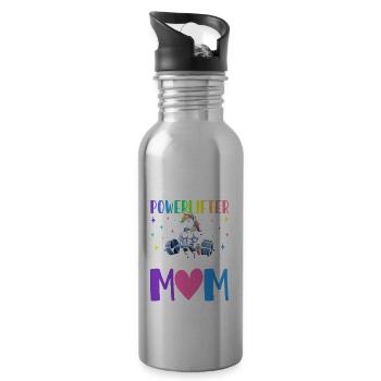 Favorite powerlifter calls me mom - Water bottle with straw - silver - Right