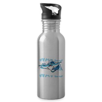 Riding Waves and Making Waves Manta Style für - Trinkflasche mit integriertem Trinkhalm - Lightsilver - Rechts