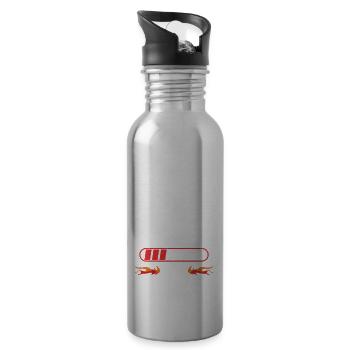 Entschuldigung. Kippen. Feuerakademie. Tschüss. - Trinkflasche mit integriertem Trinkhalm - Lightsilver - Rechts