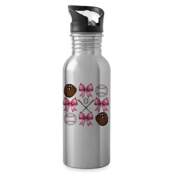 Coquette Bogen Baseballschläger Handschuhe Catcher - Trinkflasche mit integriertem Trinkhalm - Lightsilver - Rechts