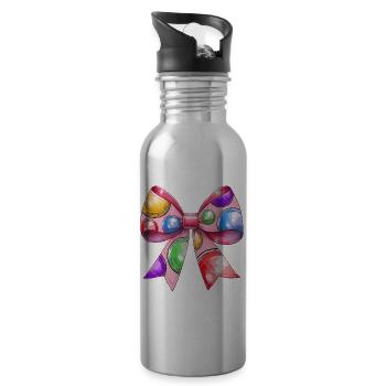 Coquette Bogen Boccia-Kugel Mütter Tag Bocci Band - Trinkflasche mit integriertem Trinkhalm - Lightsilver - Rechts