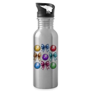 Coquette Bogen Boccia-Kugel Mütter Tag Bocci Band - Trinkflasche mit integriertem Trinkhalm - Lightsilver - Rechts