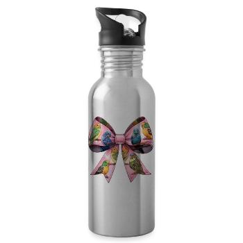 Coquette Nymphensittich Wellensittich Papagei - Trinkflasche mit integriertem Trinkhalm - Lightsilver - Rechts