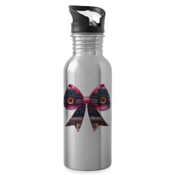 Coquette Bow Sound Engineer Sound Engineer - Water bottle with straw - silver - Right
