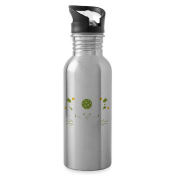 Pickleball Lover Ball Sport Kitchen Ball - Water bottle with straw - silver - Right