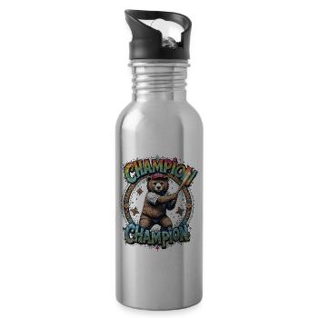 Bear champion - Water bottle with straw - silver - Right
